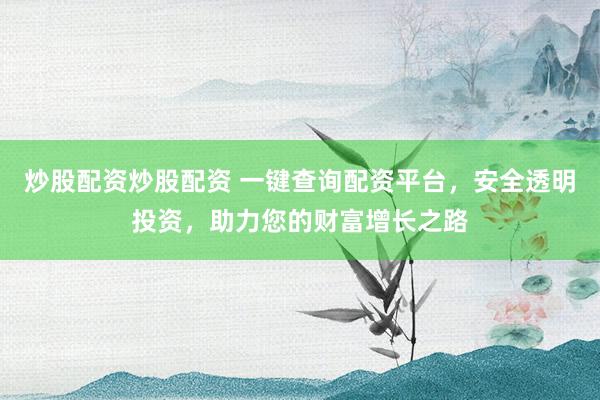 炒股配资炒股配资 一键查询配资平台，安全透明投资，助力您的财富增长之路