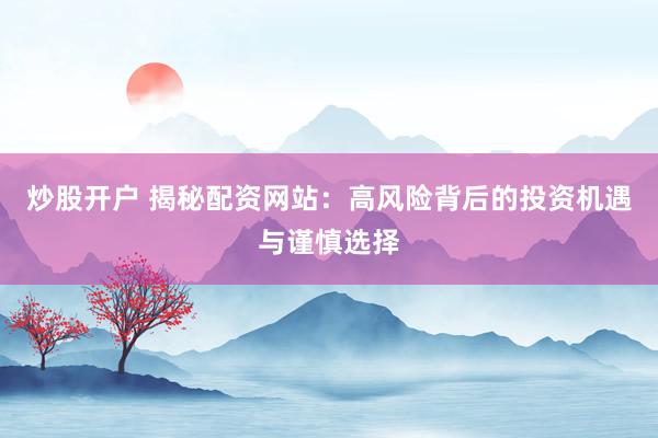 炒股开户 揭秘配资网站：高风险背后的投资机遇与谨慎选择