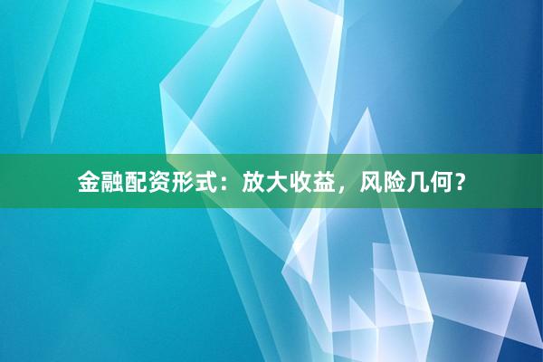 金融配资形式：放大收益，风险几何？